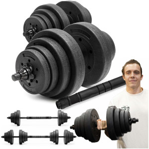 Hantle do treningu siłowego 40 kg regulowane zestaw gryf 2x20 kg