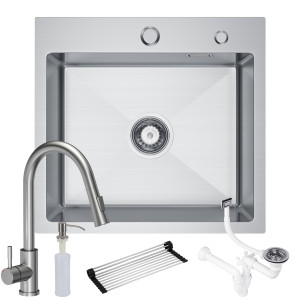 Zlew stalowy Steel Sink 50 New + bateria + syfon + mata + dozownik