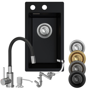 Kuchnia smart: zlew + bateria + dozownik + syfon