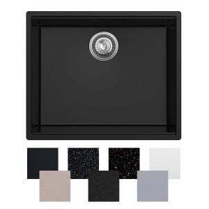 Zlew jednokomorowy granitowy podwieszany 60 cm Sink Quality SINK 55 1KBO + syfon