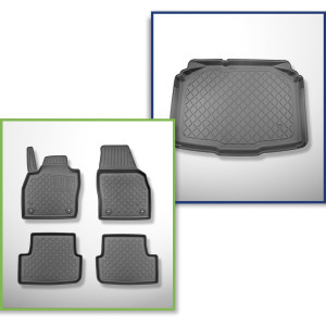 Súprava rohož do batožinového priestoru a autokoberčeky TPE na mieru do: Skoda Fabia IV Hatchback (09.2021-....) - spodný batožinový priestor; bez /