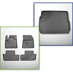 Súprava rohož do batožinového priestoru a autokoberčeky TPE na mieru do: Peugeot 3008 II Hybrid SUV (09.2019-11.2023) - s Hi-Fi-System FOCAL