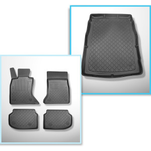 Súprava rohož do batožinového priestoru a autokoberčeky TPE na mieru do: BMW Seria 5 F10 Sedan (03.2010-2013) - X-drive; vzdialenosť medzi koľajnicam
