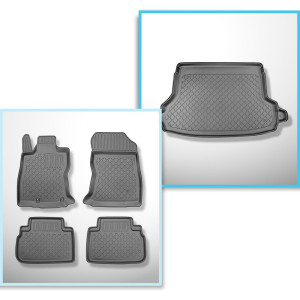 Súprava rohož do batožinového priestoru a autokoberčeky TPE na mieru do: Subaru Forester V SK e-Boxer SUV (06.2019-10.2024) - s / bez subwoofer; možn