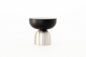 Gałka meblowa Kokeshi Mix 3032 Stalowa Szczotkowana z Czarnym Aluminium