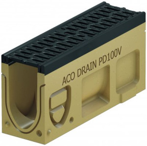 ACO Drain Monoblock PD 100V Element rewizyjny z wyżł. dno/bok do wyb. dł.50cm h=24cm, polimerbeton, Kolor Naturalny (P10836)
