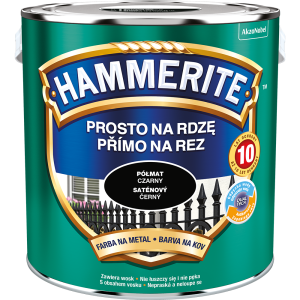 HAMMERITE Farba do metalu, na rdzę, Pół-Mat Czarny 2,5L (5093675)