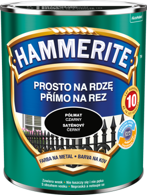 HAMMERITE Farba do metalu, na rdzę, Pół-Mat Czarny 0,7L (5093687)