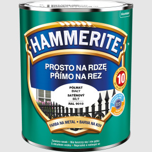 HAMMERITE Farba do metalu, na rdzę, Pół-Mat Biały 0,7L (5093742)