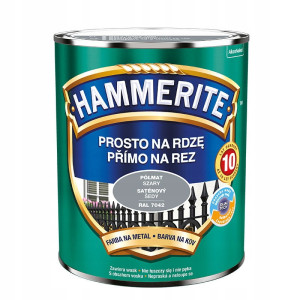 HAMMERITE Farba do metalu, na rdzę, Pół-Mat Szary 0,7L (5093722)