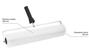 SOLID Wałek Jeż do wylewek 50cm wys. kolca 28mm (5666)