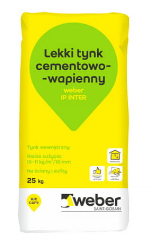 WEBER IP INTER Lekki tynk maszynowy cementowo-wapienny 25kg/op. 42szt/pal. (14IPINTE/25)