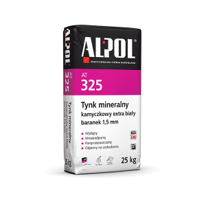 Alpol AT-325 Tynk mineralny kamyczkowy extra Biały baranek 1,5mm 25kg 48szt./pal. (P-AL-TD-325-25WO)
