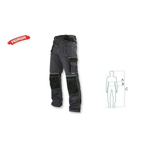STALCO Spodnie robocze do pasa szaro-czarne ALLROUND LINE L (S-44425)