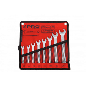 PRO Zestaw kluczy płasko-oczkowych odgiętych SUPER DRIVE 30st" 8-19mm (3-01-25-WK-121)