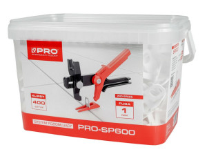 PRO System poziomujący PRO-SP600 1mm klipsy 400szt/op. wiadro 5L (3-01-26-ZA-605)