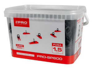 PRO System poziomujący PRO-SP600 1,5mm klipsy 400szt/op. wiadro5L (3-01-26-ZA-615)