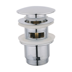 DURO Korek klik-klak duży z przelewem mosiężny chrom z tuleją DN66mm