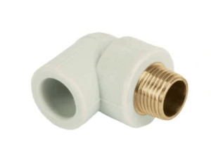 Sigmali kolano PP z gwintem zewnętrznym 20 x 3/4" do instalacji wody i CO