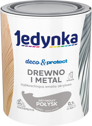 Jedynka Decou0026Protect Drewno i Metal satynowy połysk szary 0,7L/op. (710006372)