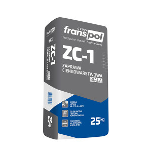 FRANSPOL Zaprawa cienkowarstwowa do silikatów i gazobetonu ZC-1 25kg biała 48szt/pal.
