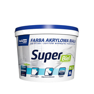 FRANSPOL Farba akrylowa wewnętrzna Super Biel 10L 44szt/pal