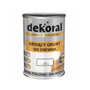 DEKORAL GRUNTOMAL BIAŁY Ftalowy kryjący grunt do drewna 0,9L (380766)