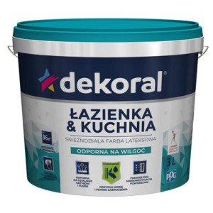 DEKORAL Farba akrylowa MALENIAK Plus biały Kuchniau0026Łazienka 3L (248756)
