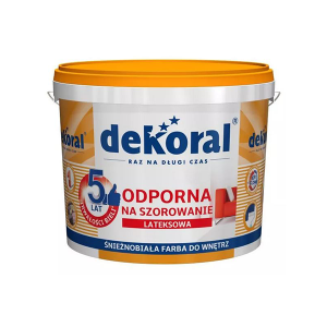 DEKORAL AKRYLIT W Śnieżnobiała Farba do wnętrz, odporna na szorowanie, lateksowa 10L (250823)