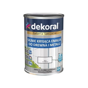 DEKORAL EMAKOL Strong Emalia do drewna i metalu Biała Połysk 0,9L(296407)