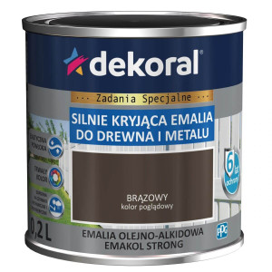 DEKORAL EMAKOL Strong Emalia do drewna i metalu Brąz Połysk 0,2L(298995)