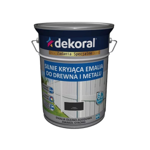 DEKORAL EMAKOL Strong Emalia do drewna i metalu Czarna Połysk 5L(299037)