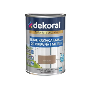 DEKORAL EMAKOL Strong Emalia do drewna i metalu Kawowy Jasny Połysk 0,9L (299010)