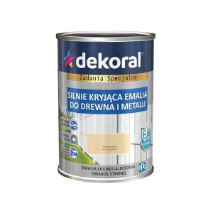 DEKORAL EMAKOL Strong Emalia do drewna i metalu Kremowy Jasny Połysk 0,9L (299012)