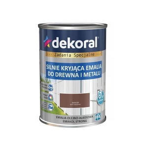 DEKORAL EMAKOL Strong Emalia do drewna i metalu Mahoń Połysk 0,9L (299015)