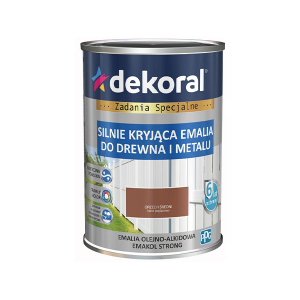 DEKORAL EMAKOL Strong Emalia do drewna i metalu Orzech Średni Połysk 0,9L (299019)