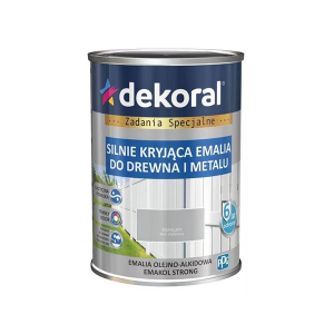 DEKORAL EMAKOL Strong Emalia do drewna i metalu Popielaty Połysk 0,9L (299020)