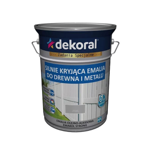 DEKORAL EMAKOL Strong Emalia do drewna i metalu Popielata Połysk 5L (299043)