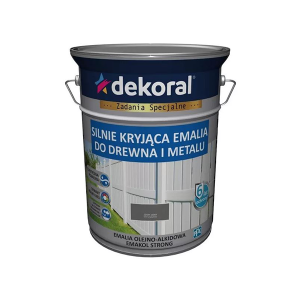 DEKORAL EMAKOL Strong Emalia do drewna i metalu Szary Jasny Połysk 5L (299044)