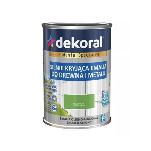 DEKORAL EMAKOL Strong Emalia do drewna i metalu Zielono-Żółty Połysk 0,9L (299022)
