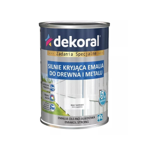 DEKORAL EMAKOL Strong Emalia do drewna i metalu Biała Matowa 0,9L (319367)