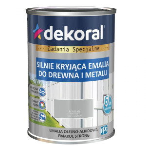 DEKORAL EMAKOL Strong Emalia do drewna i metalu Popielaty Mat 0,9L (319370)