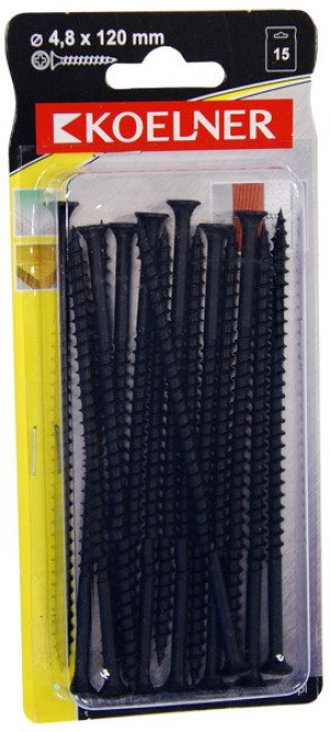 KOELNER Wkręt do płyt G-K 4,8x120 do drewna blister 15szt/op (B-FT48120)