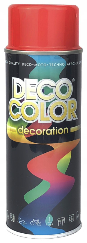 DECO COLOR farba spray 400ml CZERWONY RAL 3020