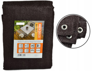 Mata osłonowa Deco Brown 90cmx500cm 200g/m2 wykonana z HDPE brąz