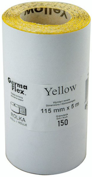 GermaFlex Papier ścierny w rolce - żółty 115mm 150 rol.50mb