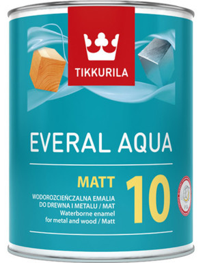 Tikkurila Farba Baza C Everal Aqua Matt 10 emalia akrylowa o wysokiej trwałości 9L/op. (C933905310)