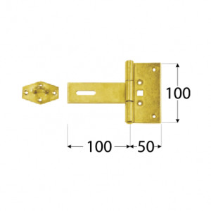 DOMAX Zawias z zamknięciem bramkowy 100x50x100x2,5mm ZZBR 150 (8711)
