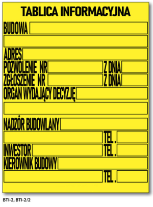 BIS -Tablica zbiorcza BHP na budowę ( TZB-2 )