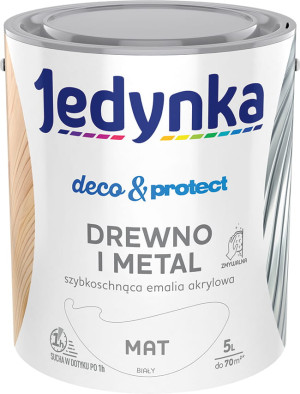 Jedynka Decou0026Protect Drewno i Metal Mat Biały 5Lrn